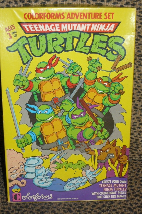 Vintage 1989 NINJA TURTLES Colorforms Toy by VINTAGE5AN10CENTSHOP