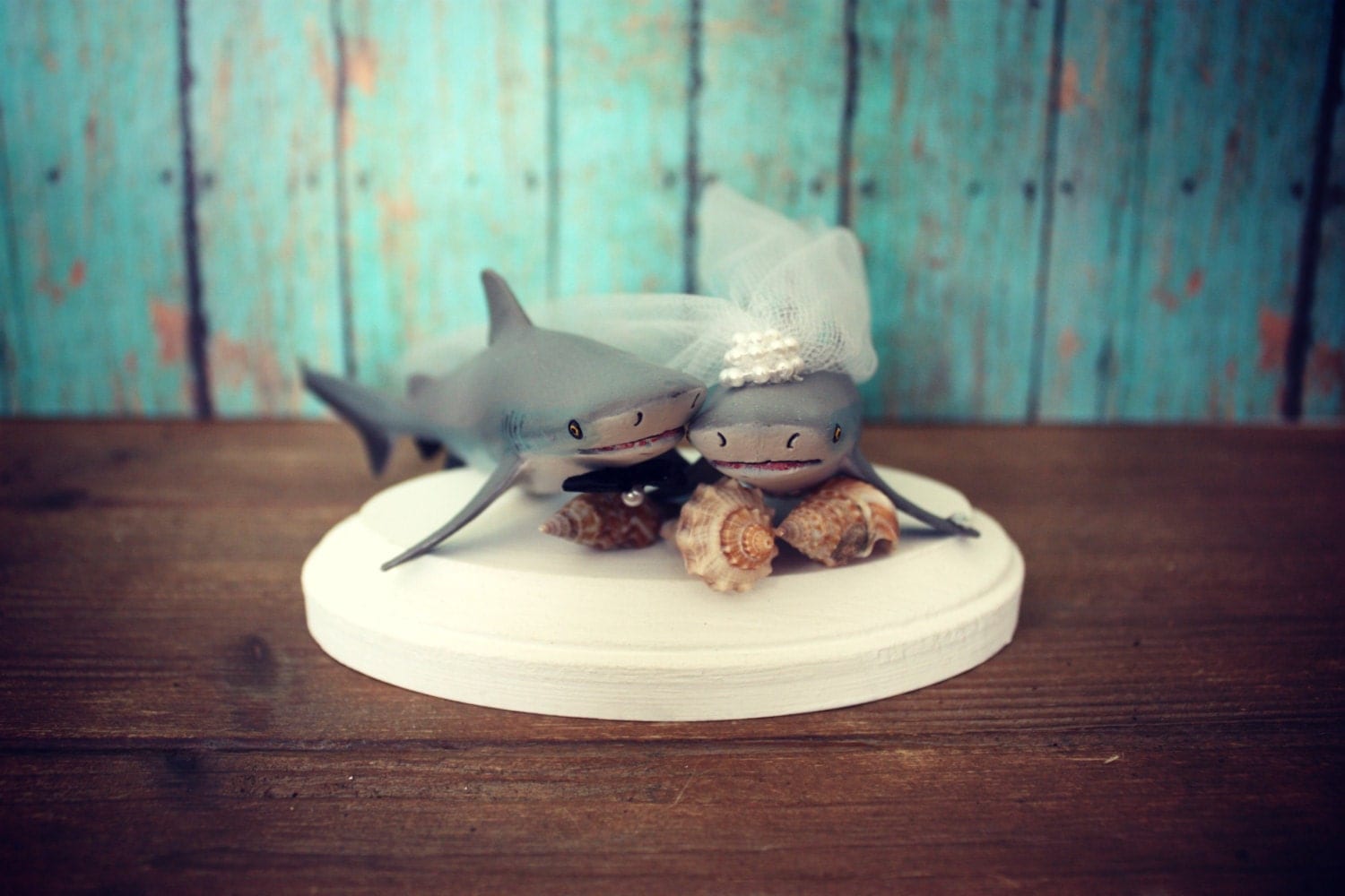  Shark  wedding  cake topper shark  lover beach wedding  bride and