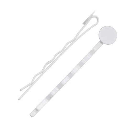 Items similar to White Bobby Pins with 8mm glue pads on Etsy
