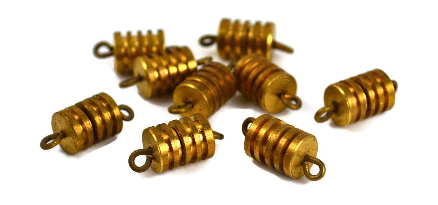 10 Brass Barrel Screw Clasp with Loops Rustic by CreateYourBliss