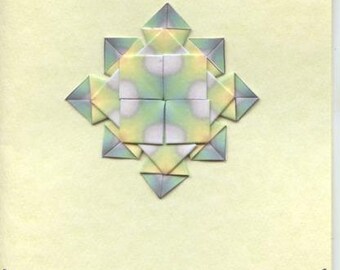 Greetings card with teabag folded medallion design