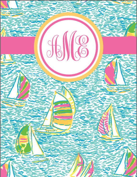 Monogrammed Lilly Pulitzer fun summer pattern binder by armcarthur