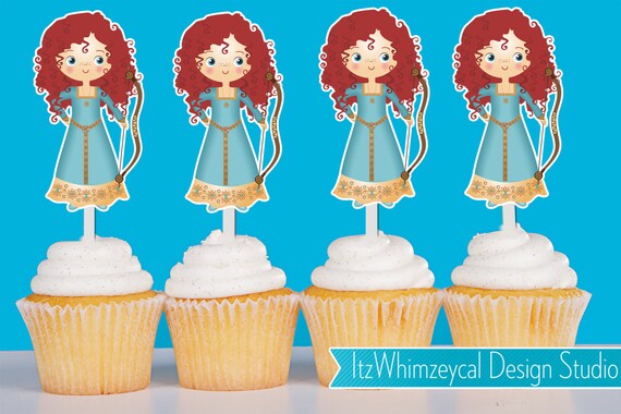 Princess Merida Die Cut Cupcake Topper (One Dozen) Il_570xn