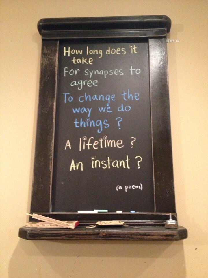 Big Black Framed Chalkboard with Shelf