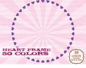 SALE Heart Frame clip art clipart, heart digital frame, heart photo frame clip : e0164 v301 50 IP Il_170x135