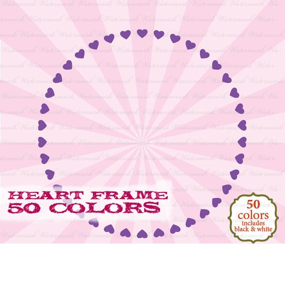 SALE Heart Frame clip art clipart, heart digital frame, heart photo frame clip : e0164 v301 50 IP Il_570xn