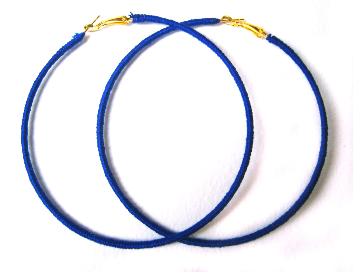Royal Blue Earrings Blue Hoop Earrings Extra Large Hoops