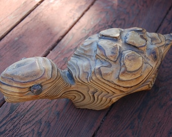 Sale~ vintage carved wooden TURTLE tortoise