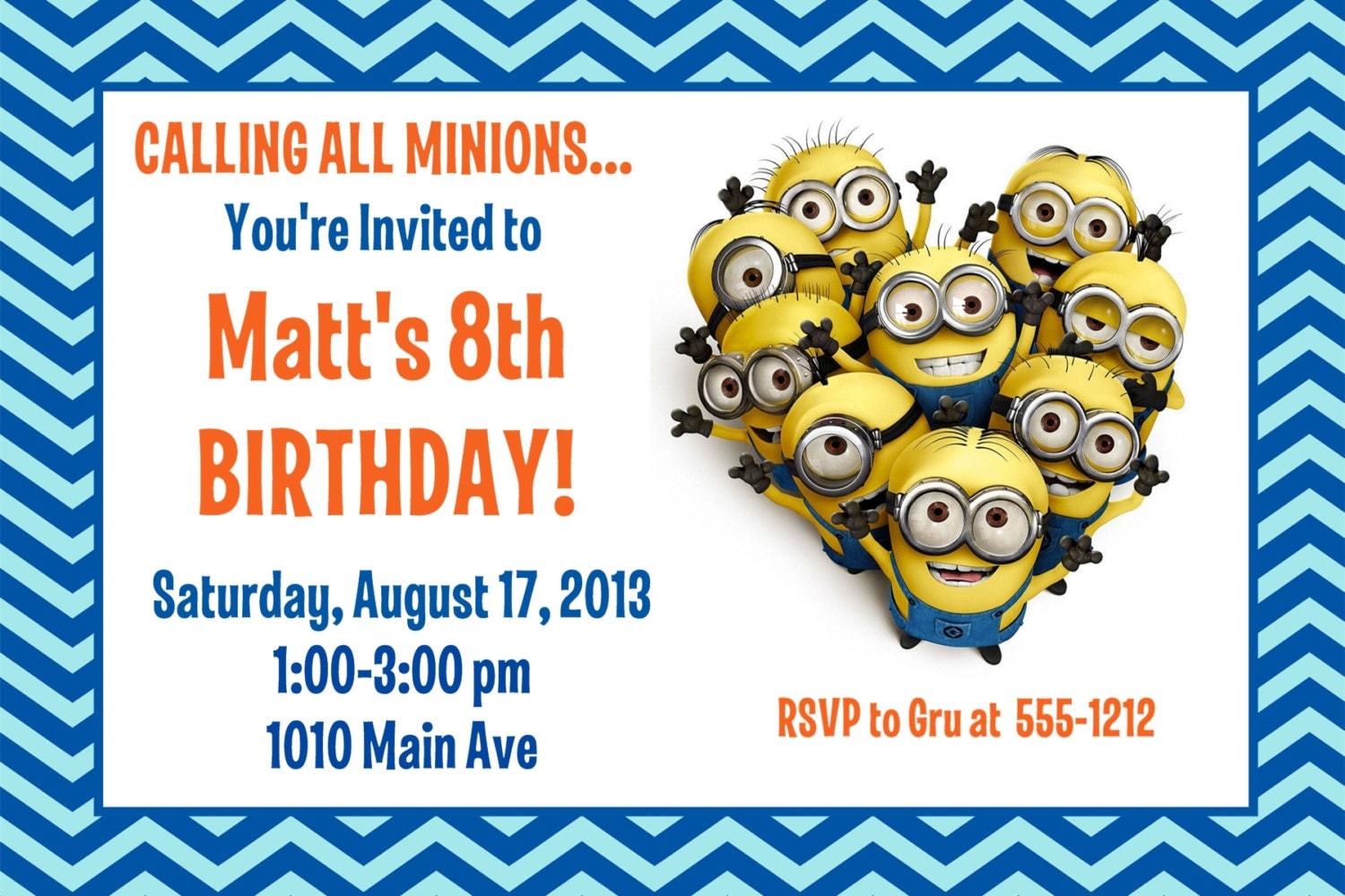 Minions Party Invitations Printable 6