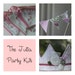 Shabby Chic Birthday Party Set, Fabric Crown, Birthday Hat, Custom made Party Kit