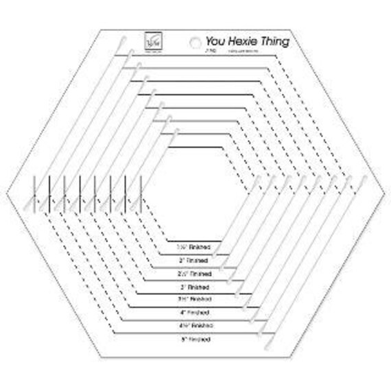 You Hexie Thing Slotted Hexagon Template Ruler 9 Sizes