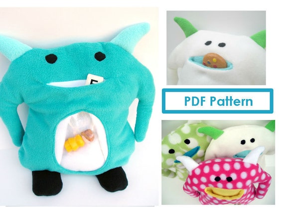 Items similar to Monster Plush Pattern PDF Stuffed Children's Toy ...