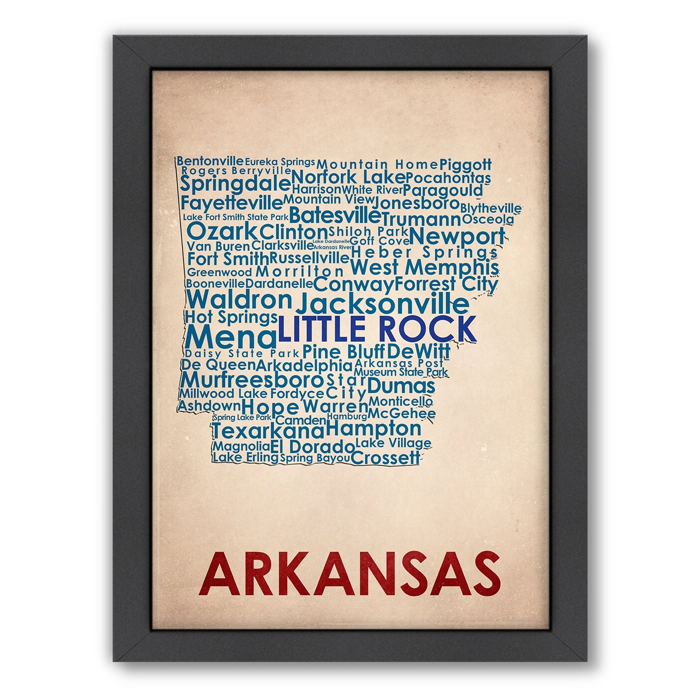 Arkansas Word Map 100 Original Design from Flatiron Design