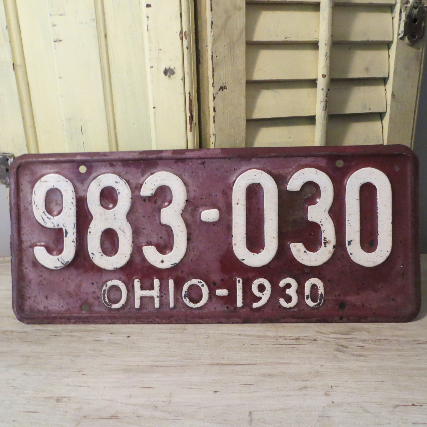 1930 Antique Ohio LIcense Plate Ohio License by oZdOinGItagaiN