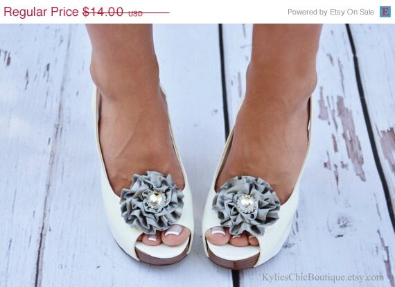 SALE Silver Shoe Clips - Wedding, Bridesmaid, Date Night, Party, Everyday wear