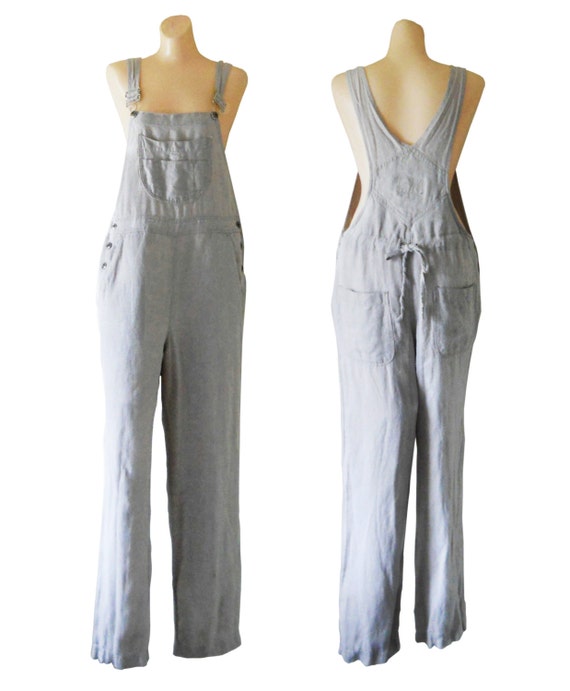 Women Overalls Linen Overalls Jumpsuit Dungareee Salopette 90s