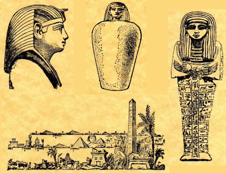 Pharaoh Collection: 4 Ancient Egypt By ButterSideDownStamps