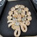 Vintage Eisenberg Ice Black Diamond Rhinestone Brooch