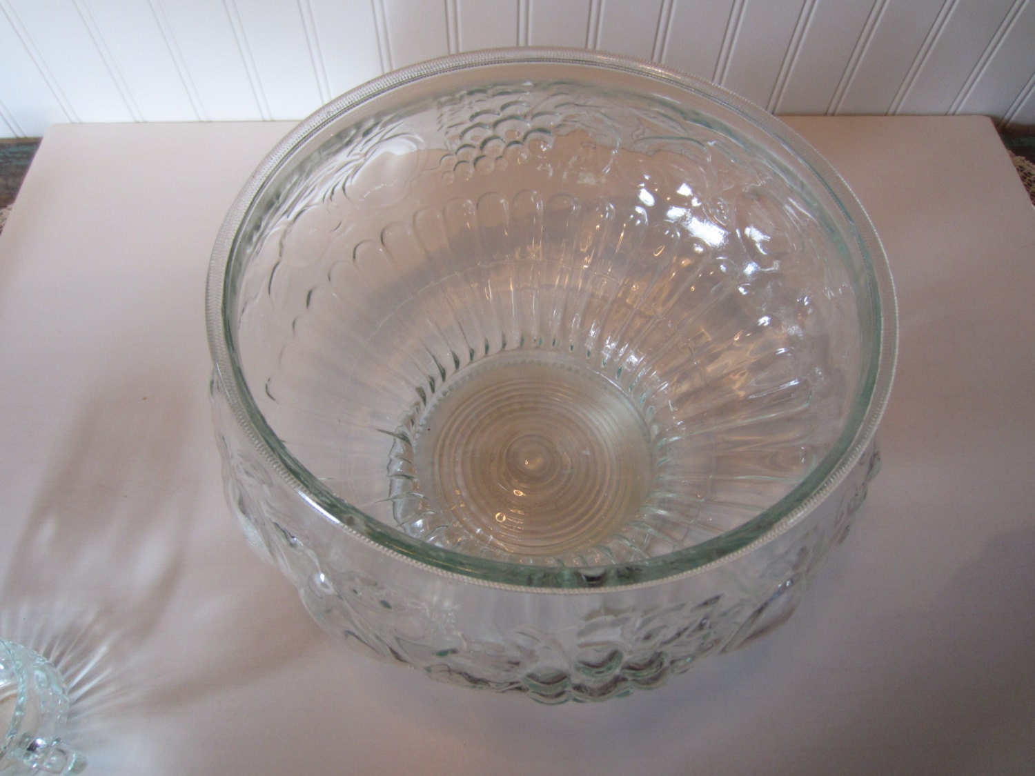 Vintage Punch Bowl Set by Glass Co... Grapes and