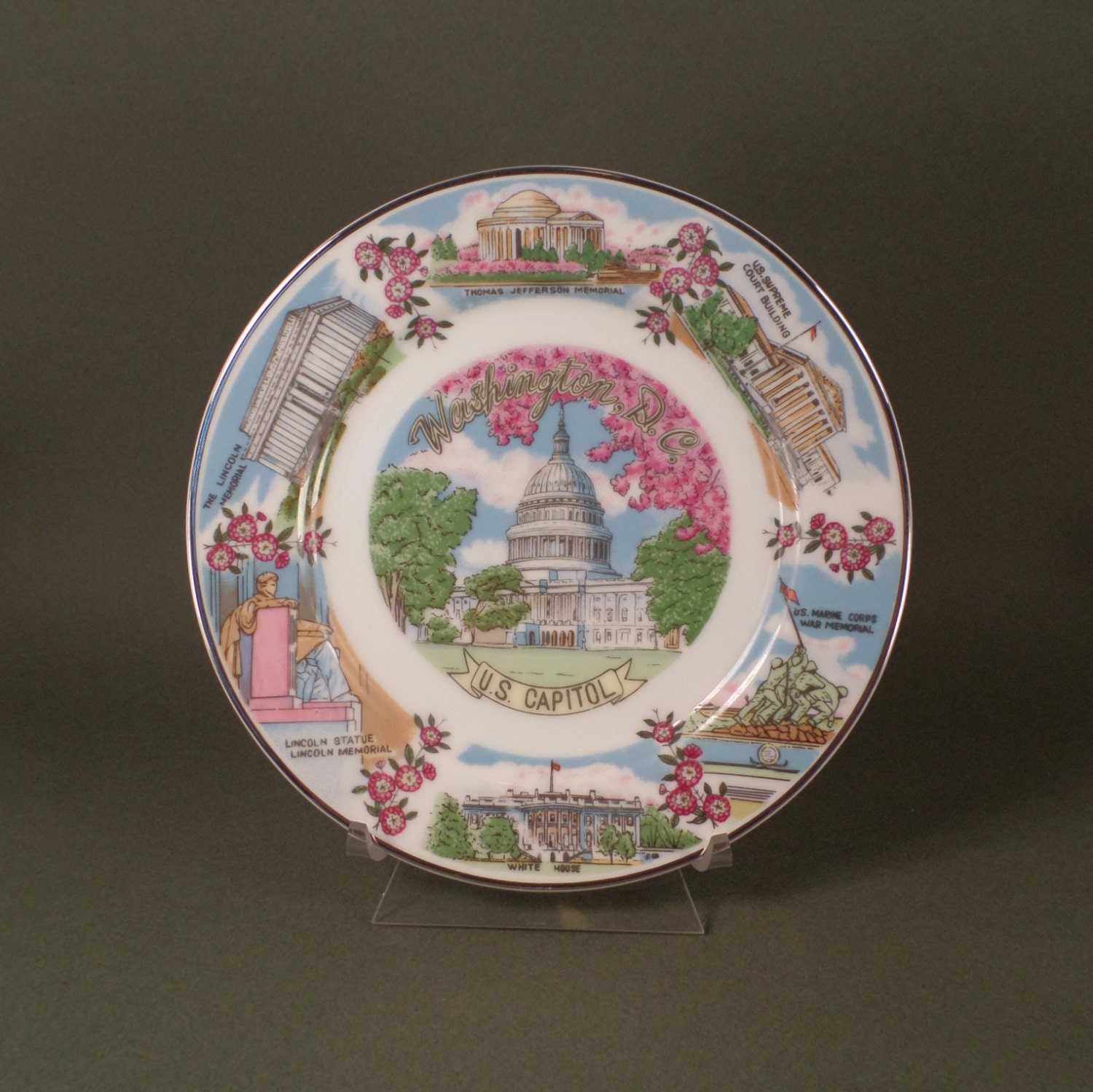 Souvinir Plate Washington DC Souvenir by rickrackcollection