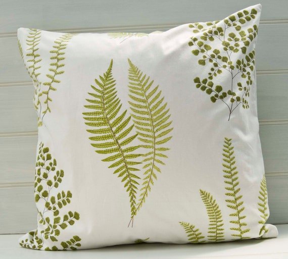 Cushion Cover Fern Pattern throw pillow cover Green and