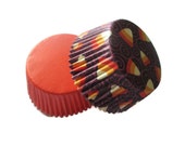 SALE - 50 Halloween Baking Liners - Candycorn and Solid Orange, Baking Liners, Halloween Liners and Baking, Halloween Party Il_170x135