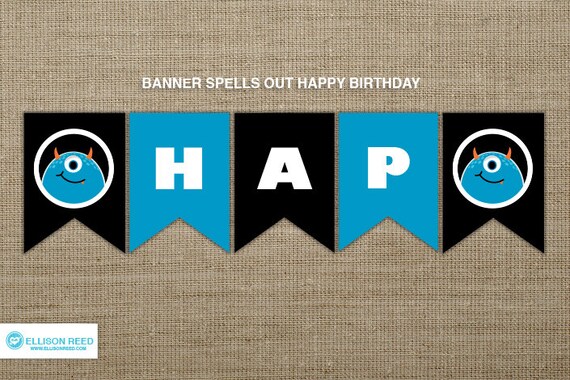 Monster Printable Party - Monster birthday banner - Monster Birthday - Little Monster - 2nd Birthday - Halloween Printable Birthday Il_570xn