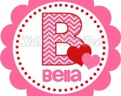 Valentine's Day Chevron letter- personalized - digital image Il_170x135