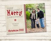 Custom Christmas Photo Card - 5x7 printable download - Merry Christmas, red, grey, photo card, holiday, snowflakes Il_170x135