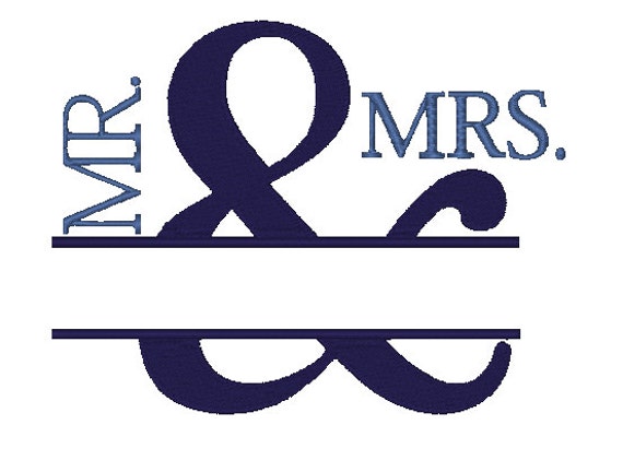 Download MR & MRS Wedding Embroidery Design Instant by boutiquefonts