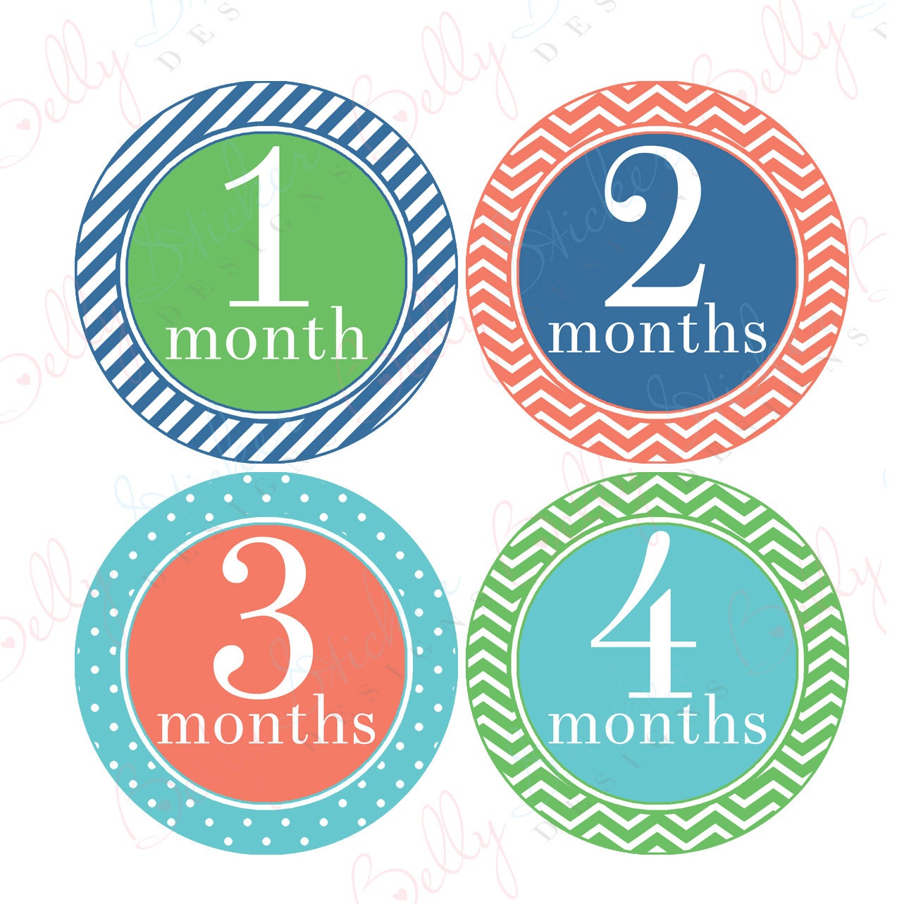 Boy Monthly Baby Stickers 1 to 12 Months Monthly Bodysuit