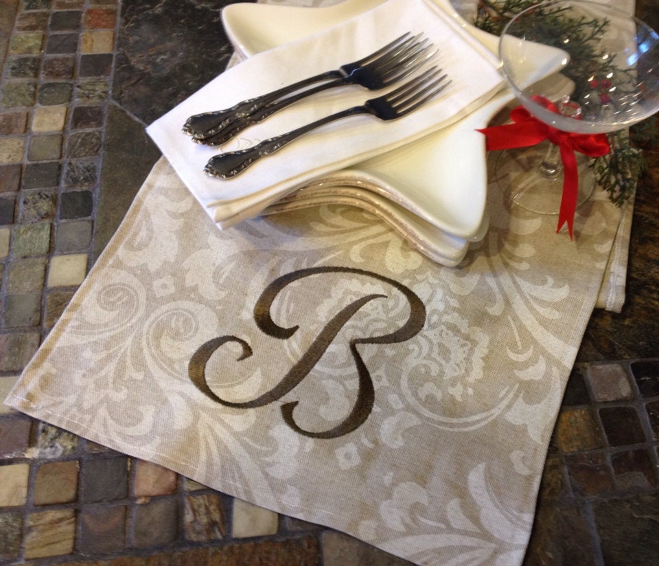 Personalized Premium Monogram Table Runner 12 wide by