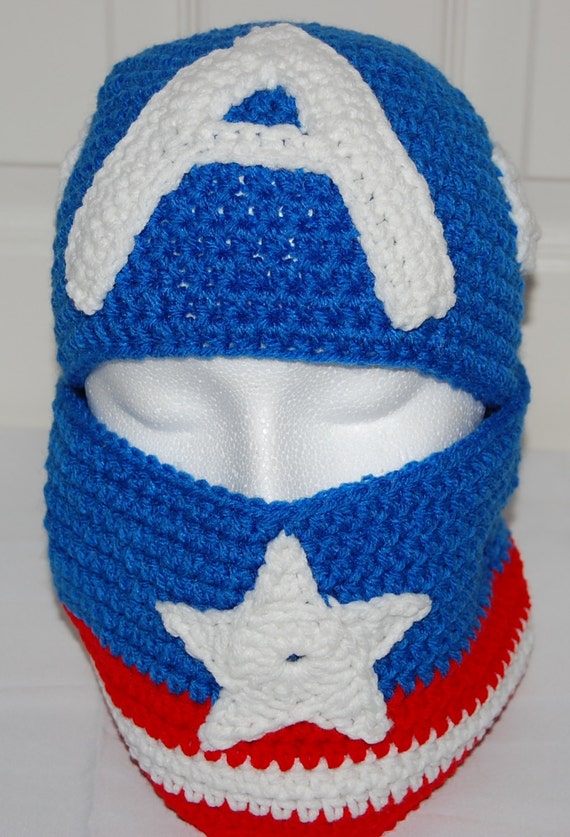 Items similar to Crochet Captain America Hat and Cowl Set on Etsy