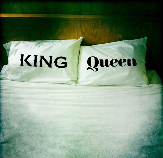 Items similar to King & Queen pillowcase set on Etsy
