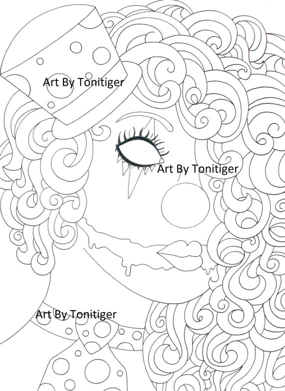 halloween clown coloring pages - photo #31