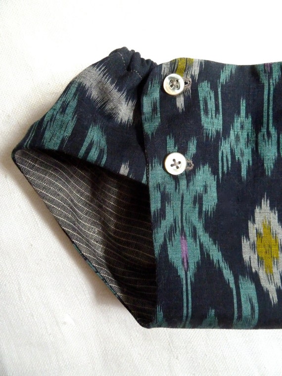 Ikat and Linen Baby Bloomer Diaper Cover