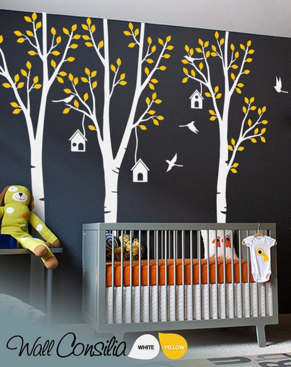 Baby Nursery Wall Decals Birdhouse Trees Decal Tree Wall