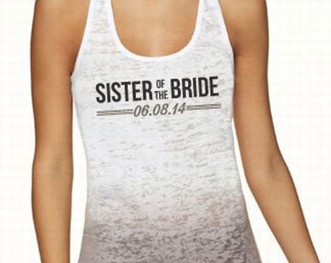 Sister of the Bride Burnout Warm Gray Fade Tank - TW