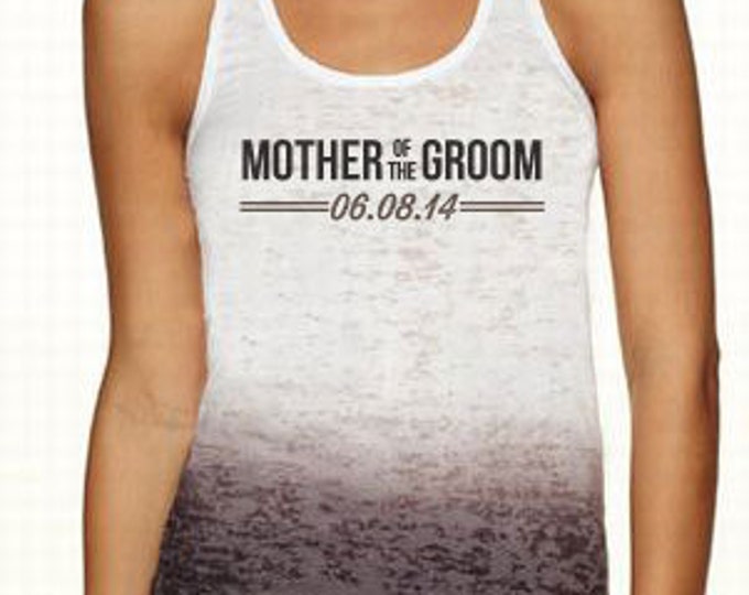 Mother of the Groom Black Fade Burnout Tank - TW