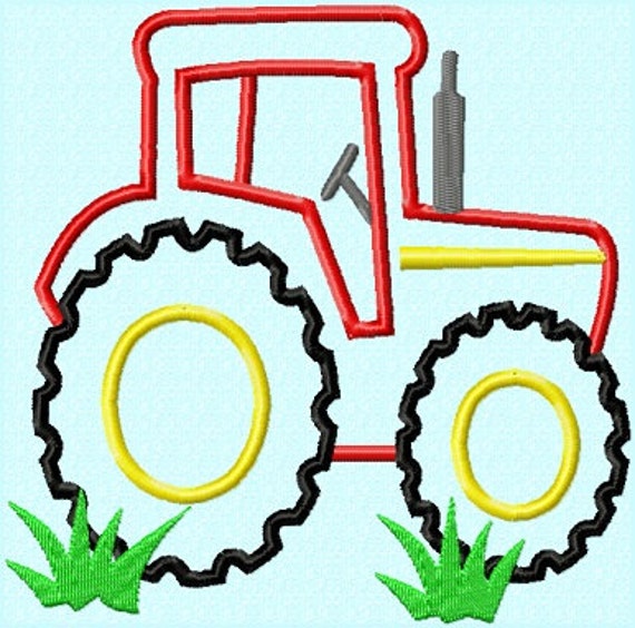 Tractor APPLIQUE Embroidery Design 3 sizes INSTANT DOWNLOAD