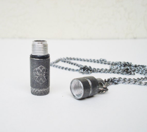Vintage Nitroglycerine Pill Necklace / Pill Carrier Pendant