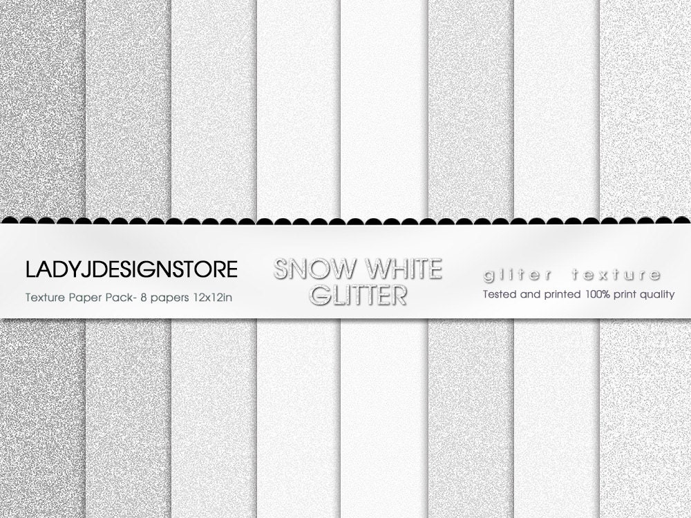 Download WHITE GLITTER Digital Papers 8 Glitter Textures Paper Pack