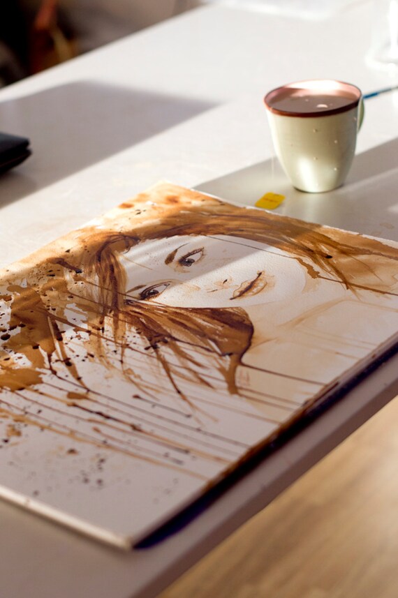Items similar to Custom coffee painting made from your photo