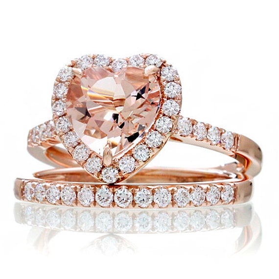 Expensive ring for newlyweds: Heart shaped morganite engagement ring