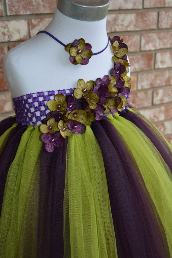 dark green and purple outfit