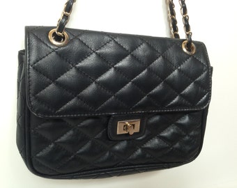 Items similar to Vintage CHANEL Quilted Leather Small Crossbody Bag ...
