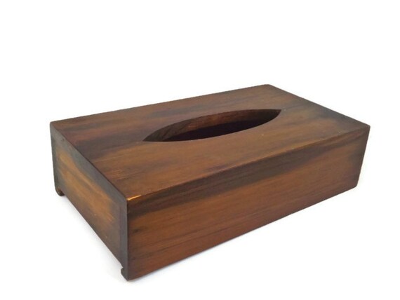 Vintage Wood Tissue Box Danish Wood Tissue by VintagethatsMintage