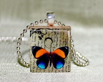 Scrabble Jewelry - Butterfly 11 - Choose Pendant or Necklace - Butterfly Jewelry - Butterfly Art - Charm - 18" Chain