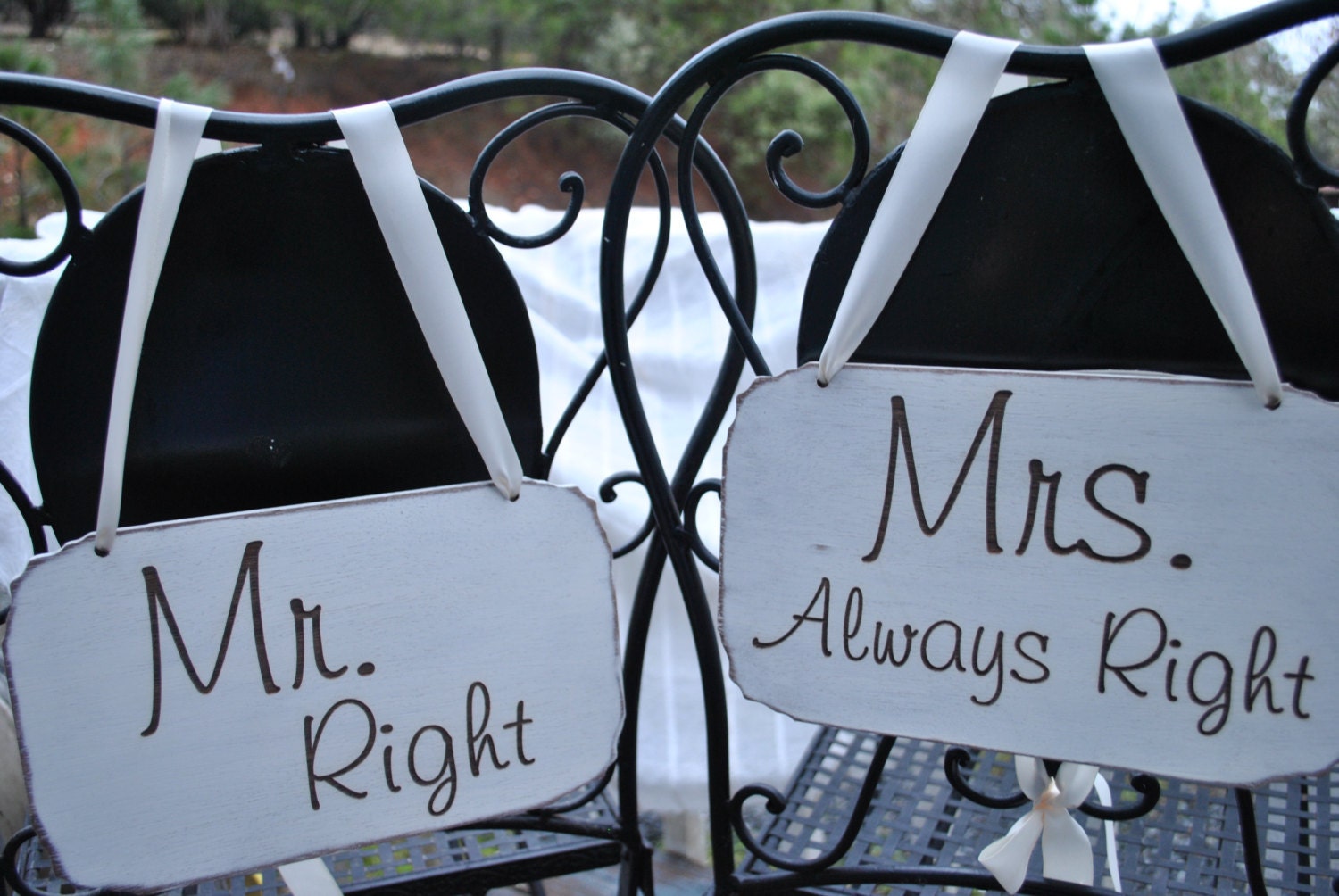 Mr. Right and Mrs. Always Right Wedding Signs Chair