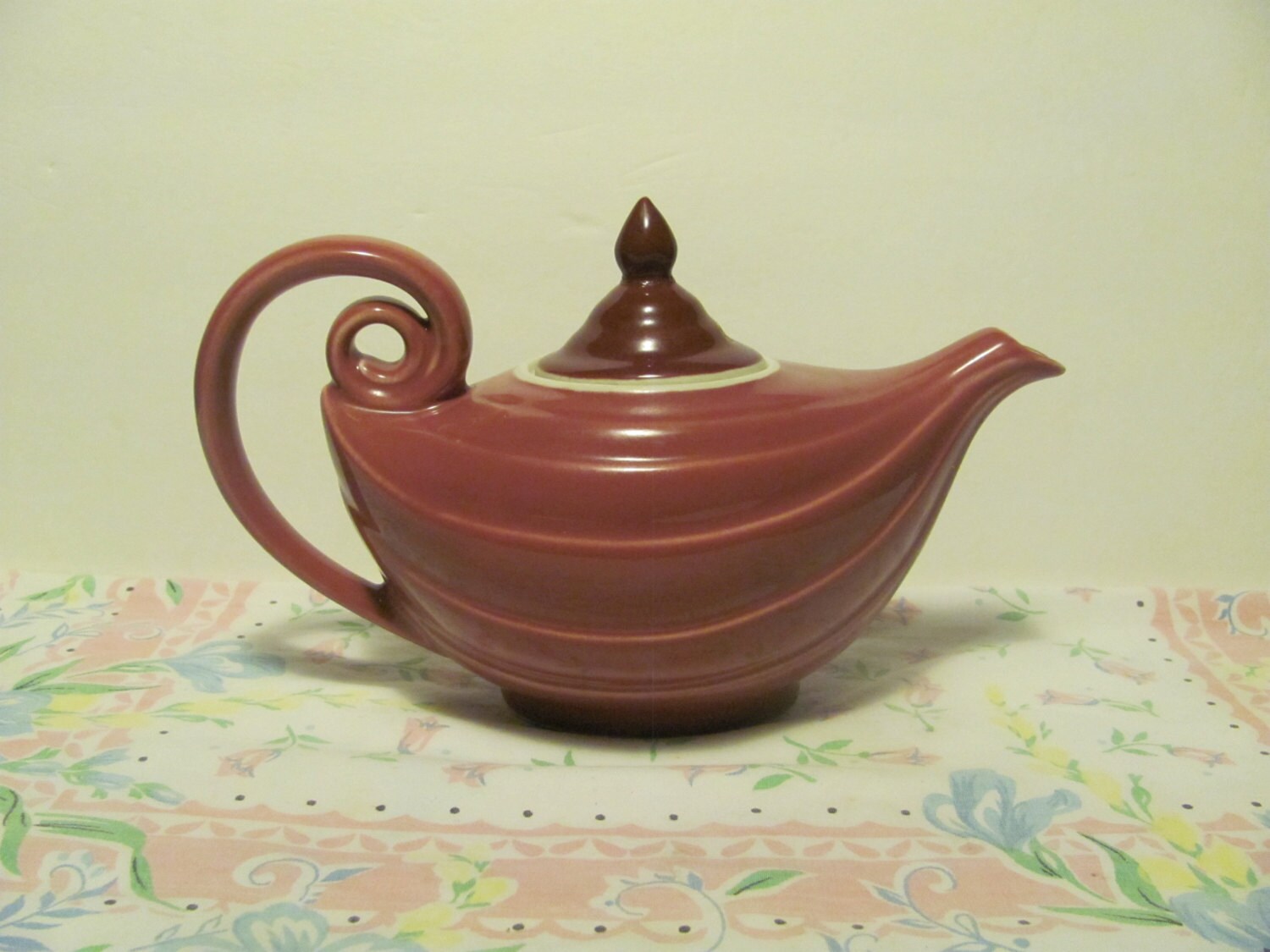 Vintage Hall Aladdin Teapot Pink Mauve Maroon Rare Color